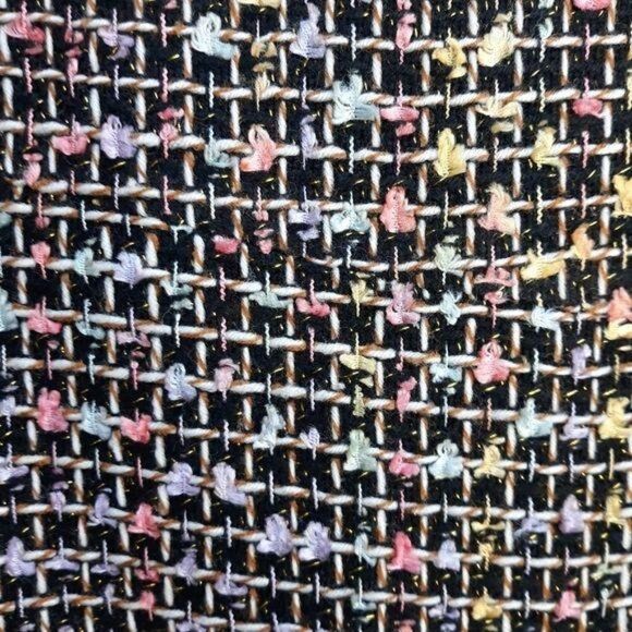 90's Carlucci Embroidery Plaid Pastel Rainbow Tweed Frayed Hem Wrap Skirt Sz 10 - Picture 4 of 11